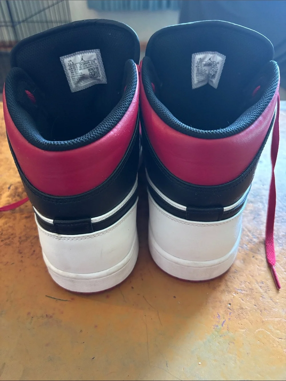 Jordan High-Top Sneakers — Black, White & Red